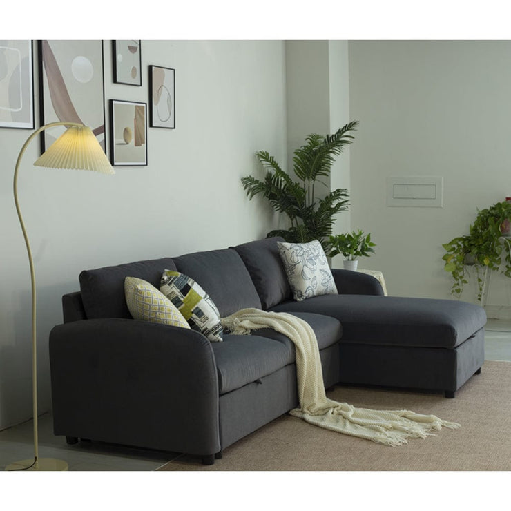 Anti-Scratching Microfibre Fabric Corner Sofa Storage Sofa 3 Seater Corner Sofa With Chaise