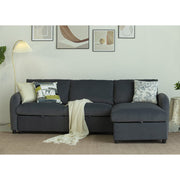 Anti-Scratching Microfibre Fabric Corner Sofa Storage Sofa 3 Seater Corner Sofa With Chaise