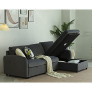 Anti-Scratching Microfibre Fabric Corner Sofa Storage Sofa 3 Seater Corner Sofa With Chaise