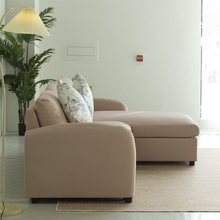 Anti-Scratching Microfibre Fabric Corner Sofa Storage Sofa 3 Seater Corner Sofa With Chaise