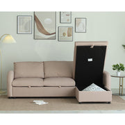 Anti-Scratching Microfibre Fabric Corner Sofa Storage Sofa 3 Seater Corner Sofa With Chaise