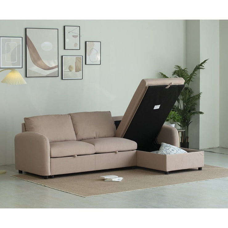 Anti-Scratching Microfibre Fabric Corner Sofa Storage Sofa 3 Seater Corner Sofa With Chaise