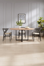 Belluno Industrial Style 160cm Round Extending Dining Table With 2/4 Dining Chairs