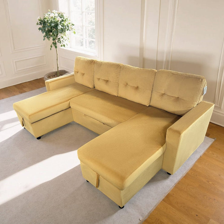 Essential Large U-Shape Storage Sofa Bed With Ottoman