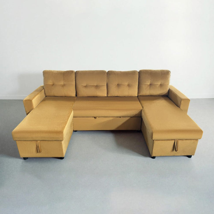 Essential Large U-Shape Storage Sofa Bed With Ottoman