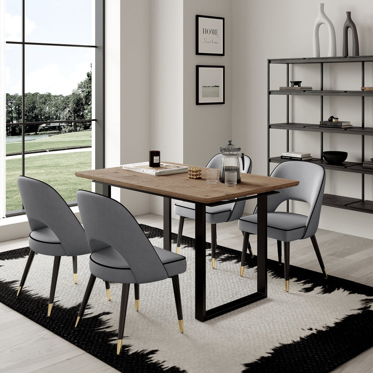 Belluno 180cm Extending Wooden Dining Table Set With 4-6 Seater Chairs