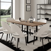 Belluno 180cm Extending Wooden Dining Table Set With 4-6 Seater Chairs