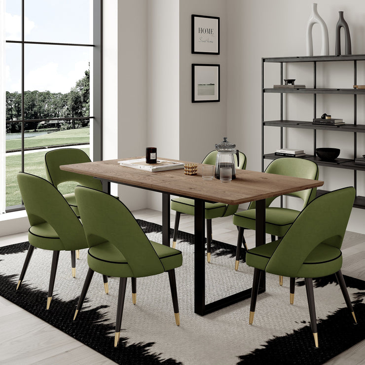 Belluno 180cm Extending Wooden Dining Table Set With 4-6 Seater Chairs