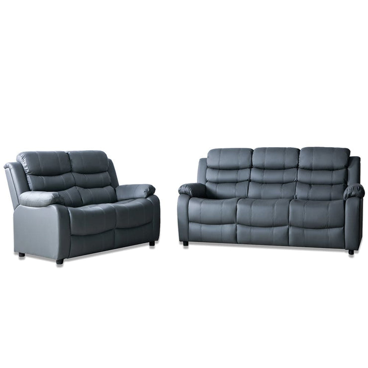 PU Fixed Grey 2 Seater Sofa /3 Seater Sofa Set