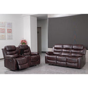 Brown PU Leather Manual Recliner 2 Seater Sofa/3 Seater Sofa / Armchair Set