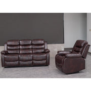 Brown PU Leather Manual Recliner 2 Seater Sofa/3 Seater Sofa / Armchair Set