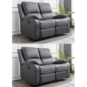 Palermo Grey Leather 2 Seater Electric Or Manual Recliner Sofa