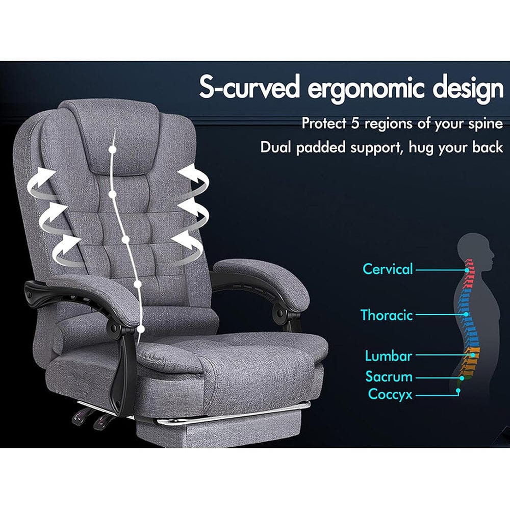 Recliner with online footrest