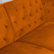 Toronto 3 Seater Chesterfield Style Velvet Sofa Bed In Orange