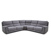 Grey Fabric Corner Recliner Sofa Lounge Set With USB charger