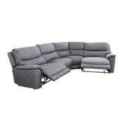 Grey Fabric Corner Recliner Sofa Lounge Set With USB charger