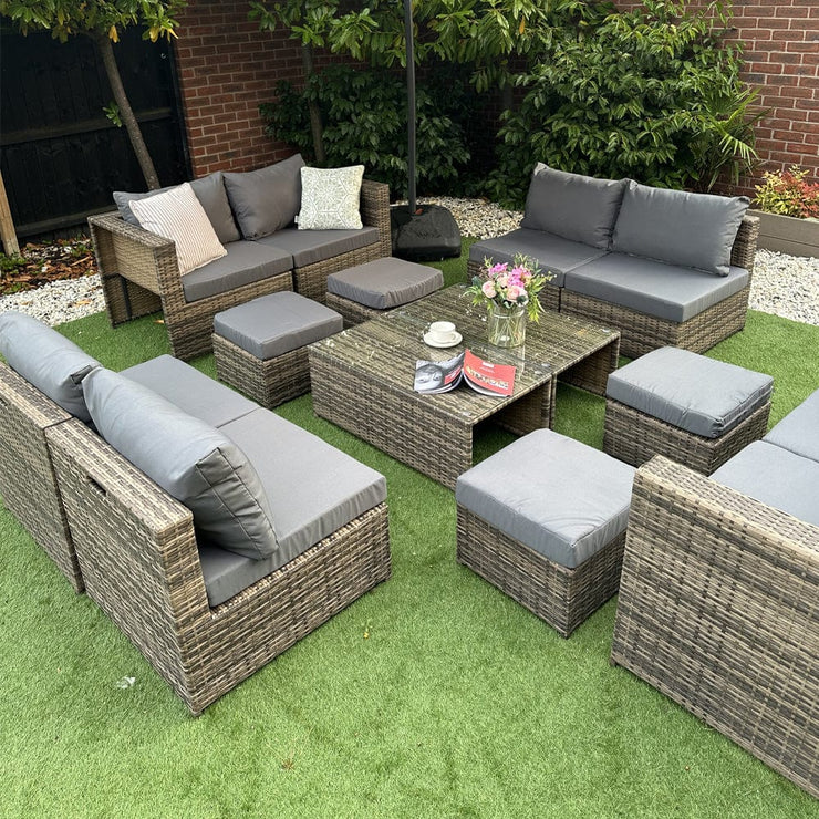 Aura Outdoor Rattan Garden Furniture Set In Grey