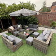 Aura Outdoor Rattan Garden Furniture Set In Grey