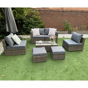 Aura Outdoor Rattan Garden Furniture Set In Grey