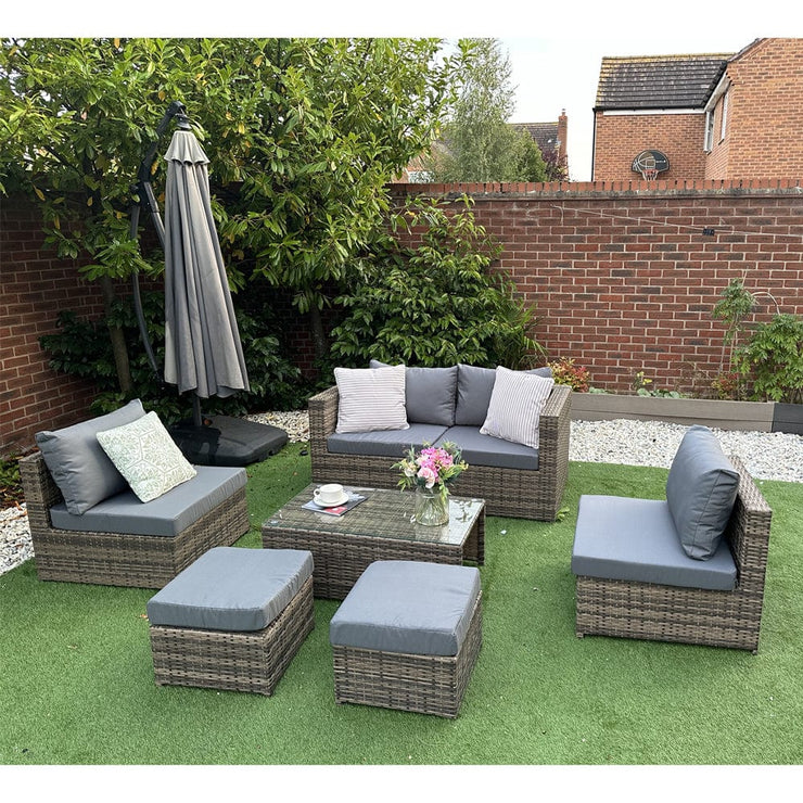 Aura Outdoor Rattan Garden Furniture Set In Grey