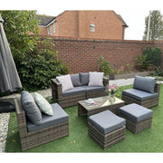 Aura Outdoor Rattan Garden Furniture Set In Grey