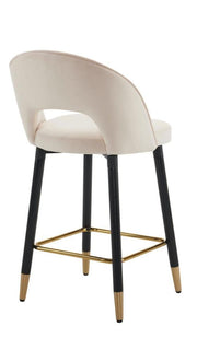 Set Of 2 Amore Velvet Upholstery Bar Stool With Gold Ornament