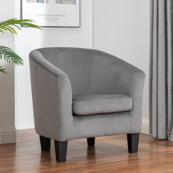 Silver velvet tub discount chair