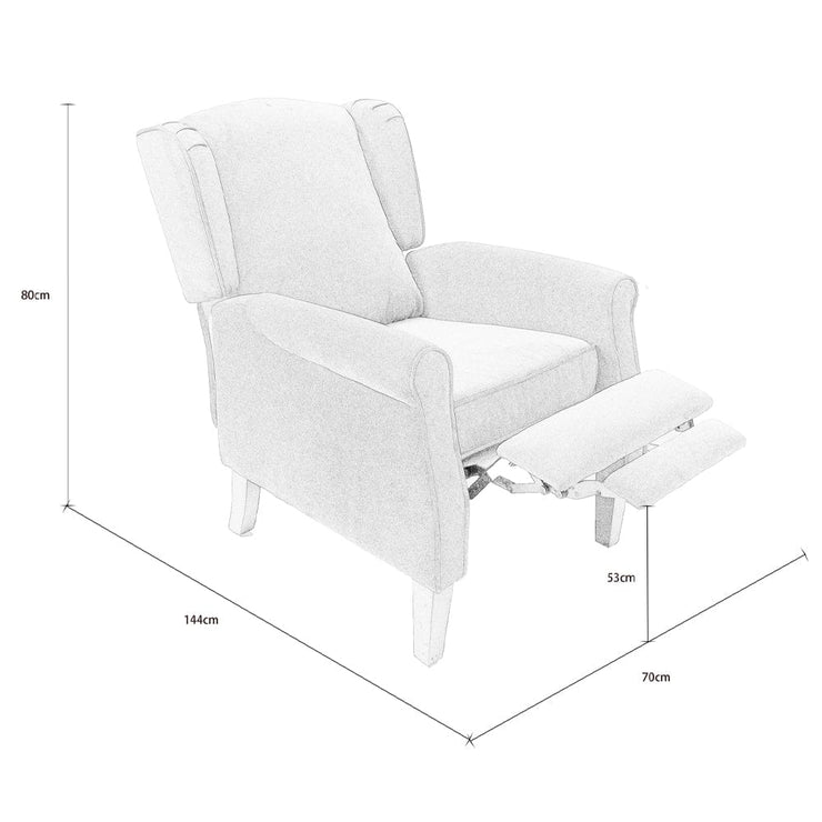 Ascot Linen Pushback Recliner Chair