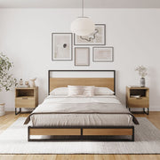 Belluno Industrial Style Wooden Bed Frame