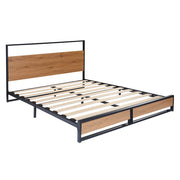 Belluno Industrial Style Wooden Bed Frame