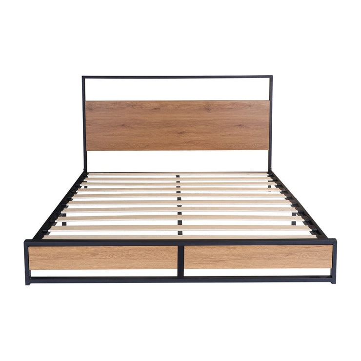 Belluno Industrial Style Wooden Bed Frame