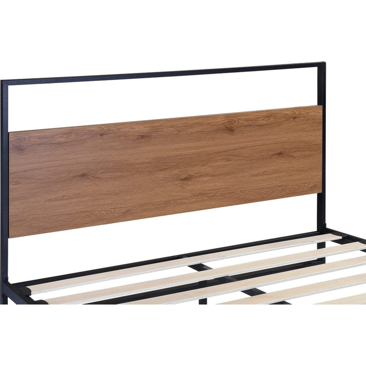 Belluno Industrial Style Wooden Bed Frame