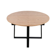 Belluno Industrial Style 160cm Round Extending Dining Table With 2/4 Dining Chairs