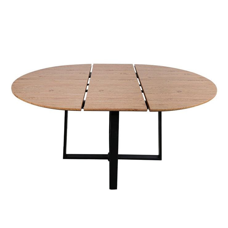 Belluno Industrial Style 160cm Round Extending Dining Table With 2/4 Dining Chairs