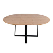 Belluno Industrial Style 160cm Round Extending Dining Table With 2/4 Dining Chairs