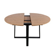 Belluno Industrial Style 160cm Round Extending Dining Table With 2/4 Dining Chairs