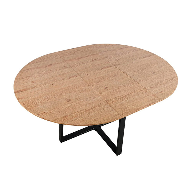 Belluno Industrial Style 160cm Round Extending Dining Table With 2/4 Dining Chairs