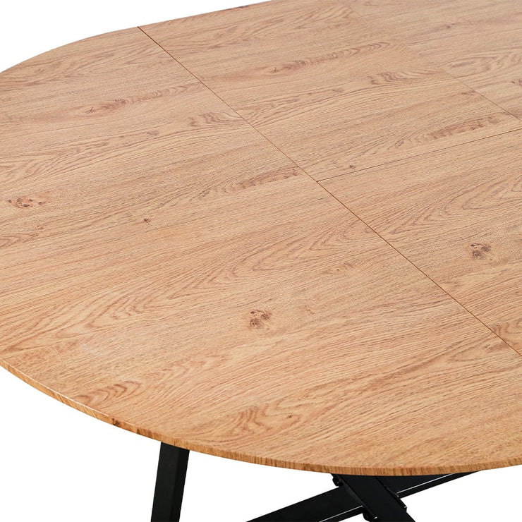 Belluno Industrial Style 160cm Round Extending Dining Table With 2/4 Dining Chairs