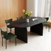 Orchid Oval Dining Table Set With 4 Velvet Chairs