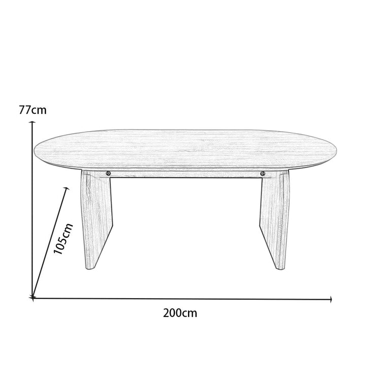 Belluno Oak Or Black 4-6 Seater 200cm Oval Dining Table