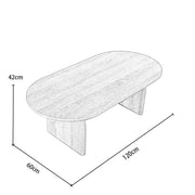 Belluno 120cm Oval Coffee Table In Oak