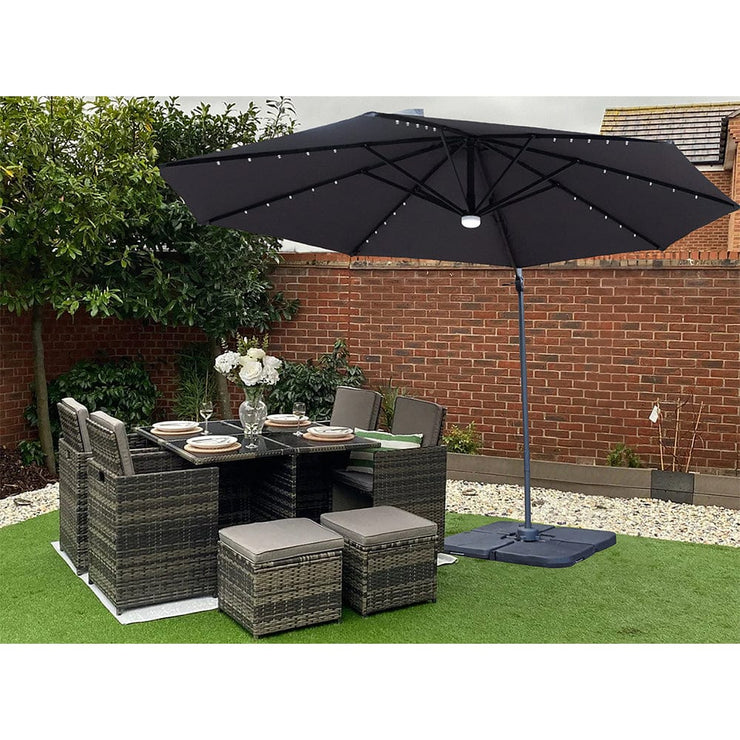 Eton Rattan Garden 8 Seater Cube Set In Grey