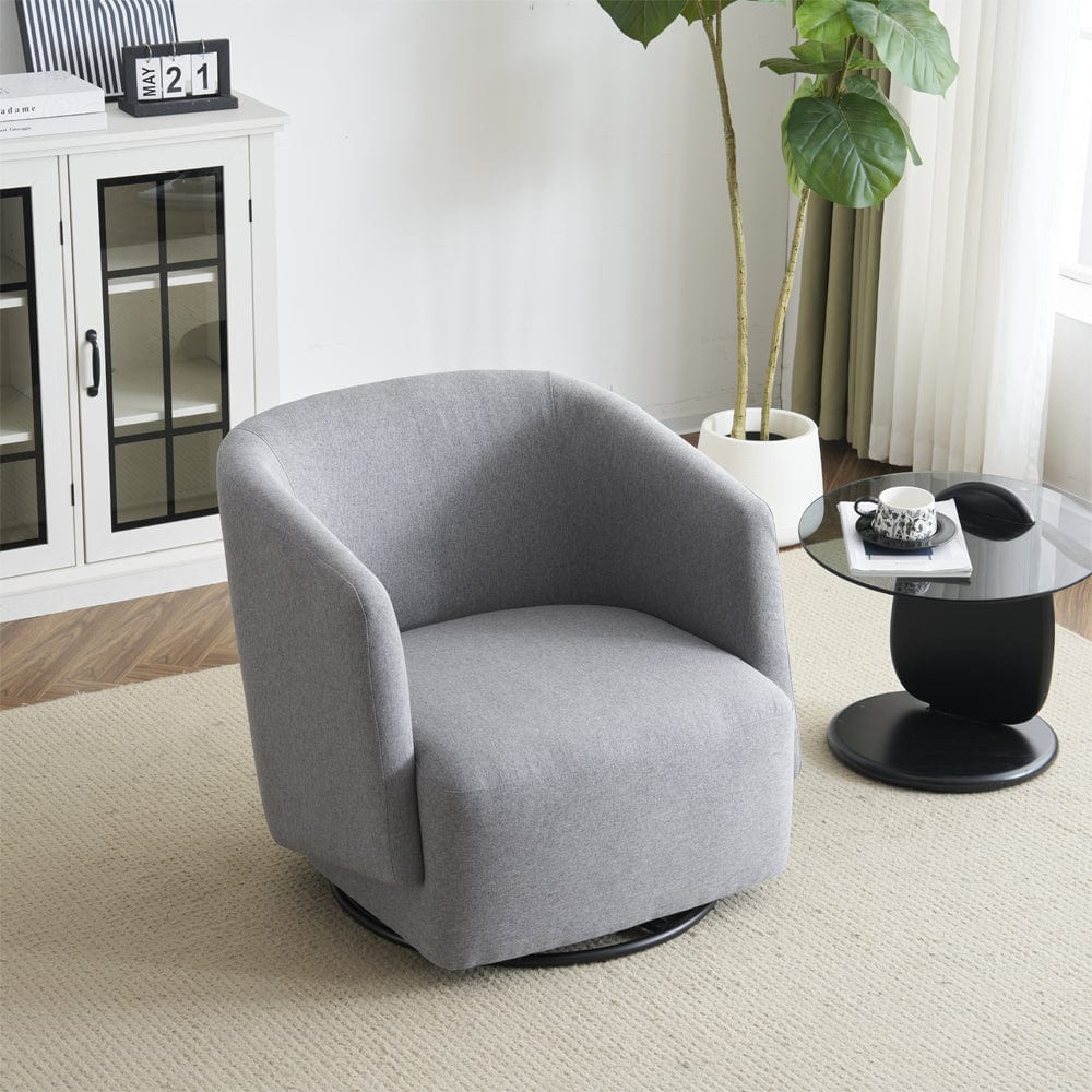 Emily Linen Swivel Armchair Accent Armchair