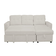 Avery Boucle Reversible Corner Sofa Bed With Storage Chaise In White