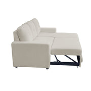 Avery Boucle Reversible Corner Sofa Bed With Storage Chaise In White