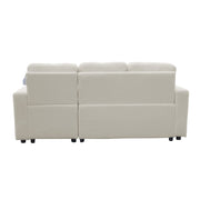 Avery Boucle Reversible Corner Sofa Bed With Storage Chaise In White