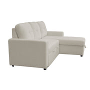 Avery Boucle Reversible Corner Sofa Bed With Storage Chaise In White