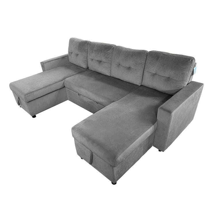 Essential Large U-Shape Storage Sofa Bed With Ottoman