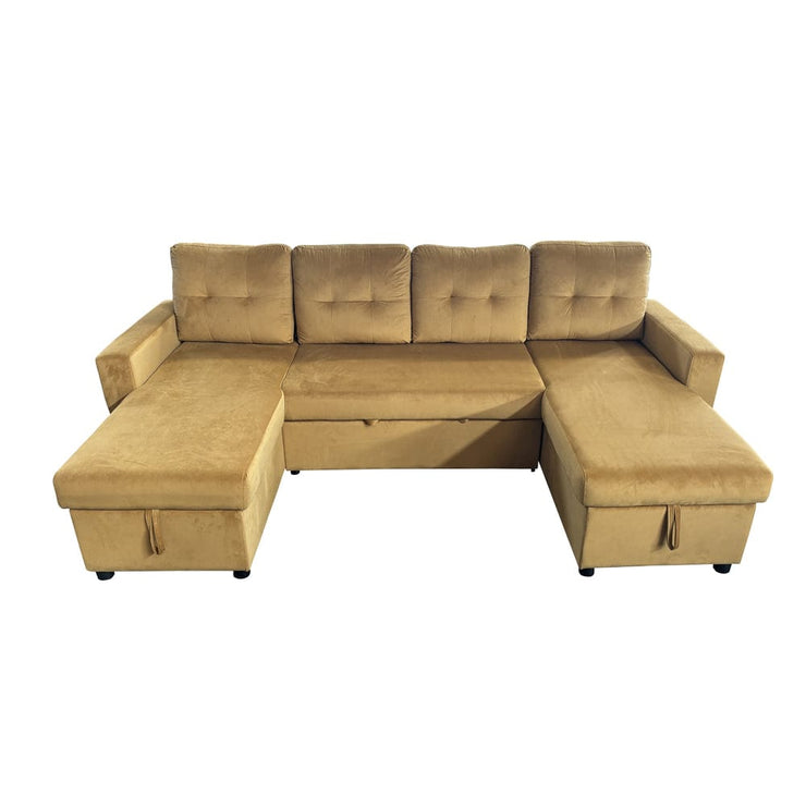 Essential Large U-Shape Storage Sofa Bed With Ottoman