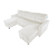 Essential Large U-Shape Storage Sofa Bed With Ottoman